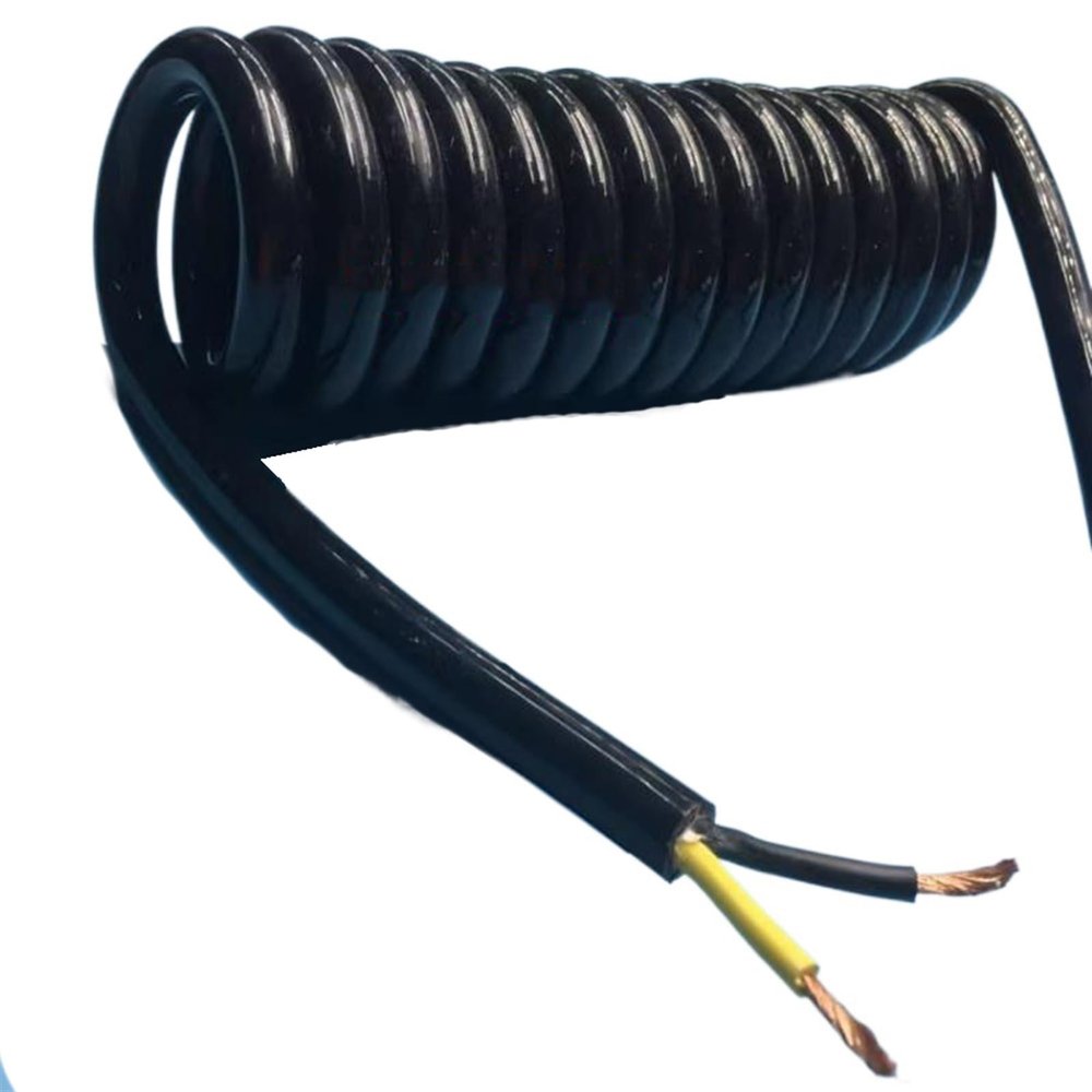 ACFFVBW Coiled Extension Cord, 2 Core Telescopic Spiral Cable Wire 4mm Square 15A 20A High Power Mechanical Spring Extension(Stretch 14 Meter)