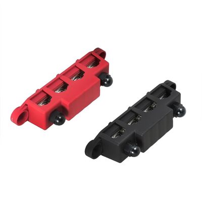 NEW 4 Post Busbar Bus Bar Power Distribution 12V 250A 3/8" Red and Black Pair
