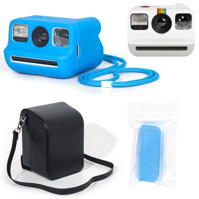 Camera Protection Bundle Compatible with Polaroid Go, for Silicone Case, Carry Bag & Lens Cap Set (Blue Set)