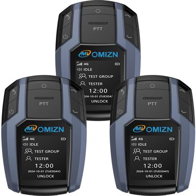 OMIZN BK Walkie Talkie with Unlimited Range Over 4G LTE, AES-256 Encrypted Two Way Radio, Noise Reduction, IP65 Waterproof, Type-C Charging, Lifetime Free Use (Blue, 3 Pack)
