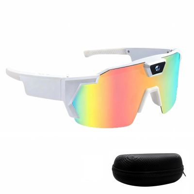 Cycling AI Smart Glasses for Men Women, with AI Translator & 160+ Languages Support, Smart Camera Sunglasses with 4K Hands-Free Recording for Sports Outdoor Activities (White 32G)