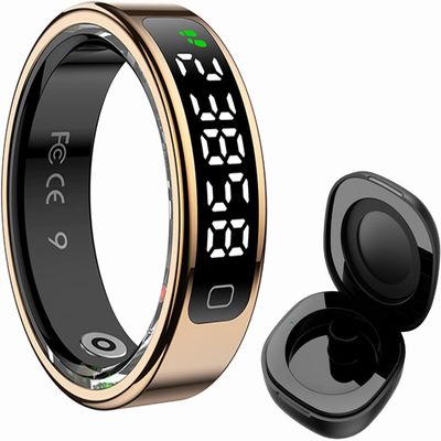 New Generation Smart Ring Monitor Heart Rate, Steps, Calories, Sleep (Gold, #10)