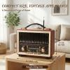 Retro Radio Bluetooth Speaker with Stereo Sound, AM FM Radio Portable with Loud Volume, Rechargeable Speaker (Black) view 4