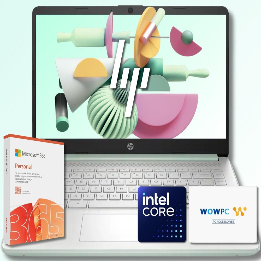 HP Ultrabook Laptop with Microsoft 365 & Copilot AI Intel Quad-Core CPU 1.1TB Storage (1TB OneDrive and 128GB SSD) 32GB RAM Windows 11 Wi-Fi 6 w/o Mouse