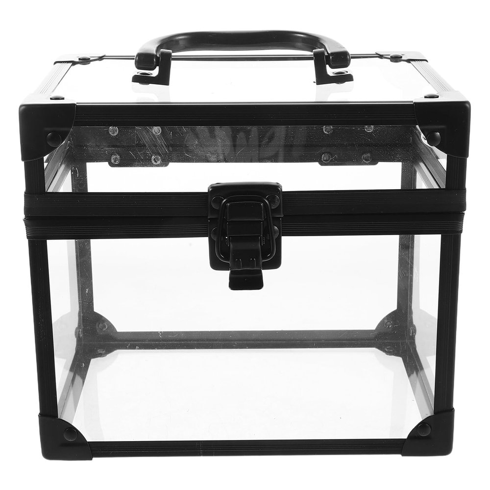 Garneck Heavy-duty Acrylic Vinyl Record Storage Box with Lid Large Capacity Disc Case for Games CDs DVDs Transparent Design for Convenient Viewing Secure Archival Organizer for Home and