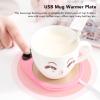 Coffee Mug Warmer, Electric Cup Warmer USB Constant Temp Water Proof Adjustable Beverage Heating Plate for Office Home Desk Use (Pink White) view 4