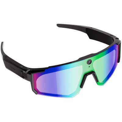 Veleli 4K POV AI Camera Sports Sunglasses with Audio & Video, Real-Time Translation, ChatGPT Voice Assistant, Smart Wearable, Unisex, Ideal for Cycling, Baseball & Outdoor Sports (Black/Color Lens)
