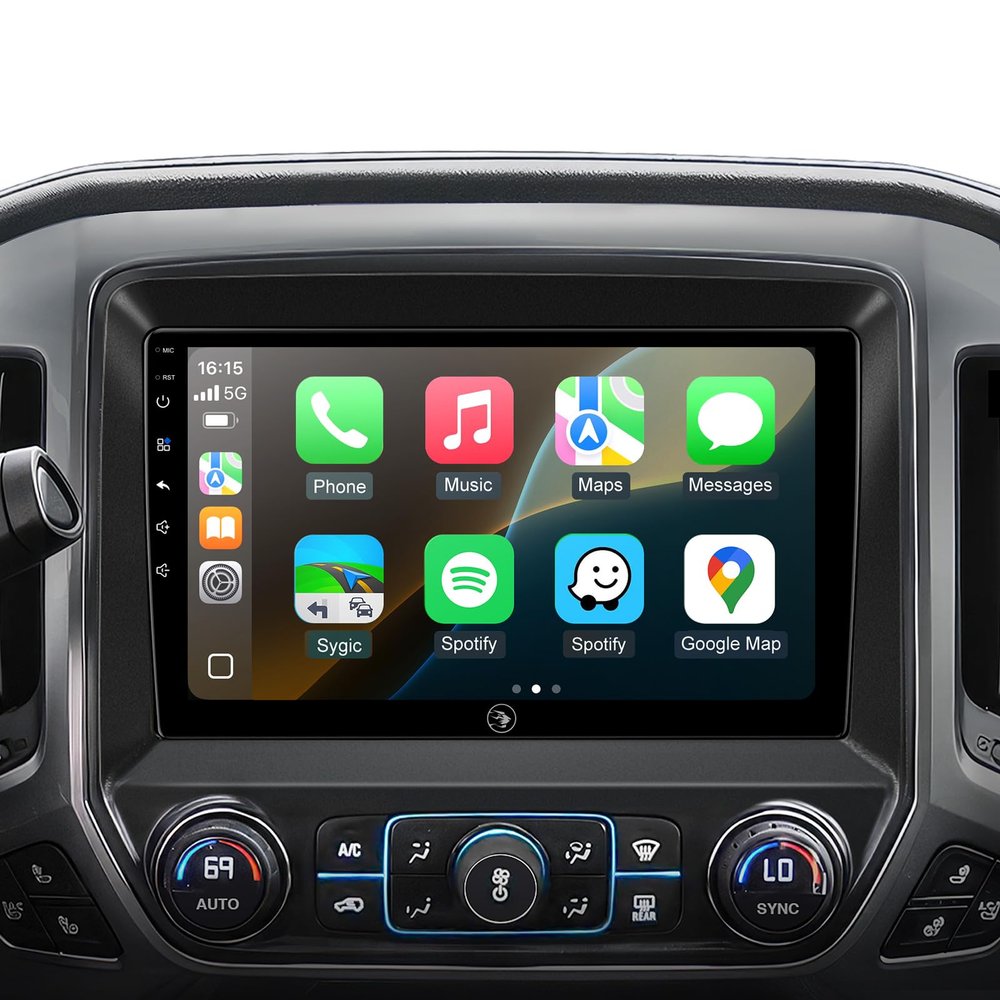 10.2'' Car Radio Stereo for Chevy Silverado 2014 2015 2016 2017 2018 GMC Sierra 2+64G Replacement Upgrade 5G WiFi Wireless Carplay/Android Auto/GPS/Bluetooth/FM Radio/1080P SWC