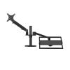 ADBWEKKF Aluminum Alloy Height Adjustable Desktop Dual Arm 17-32 Inch Monitor Stand + 12-17 Inch Laptop Stand(BLACK) view 1
