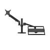 ADBWEKKF Aluminum Alloy Height Adjustable Desktop Dual Arm 17-32 Inch Monitor Stand + 12-17 Inch Laptop Stand(BLACK) view 4