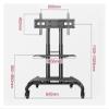 ADBWEKKF AVA1500-60-1P TV Cart 32"-70" Flat Panel LED Stand with Tray and AV Mount view 2