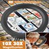 30X 10X Magnifying Glass with Light and Stand, 5 Color Modes Stepless Dimmable, Optical Grade HD Lens, LED Lighted Magnifier Hands Free with Flexible Gooseneck for Close Work, Craft, Hobby, Painting view 2