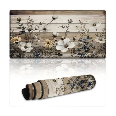 Floral Large Mouse Pad 12"24" inch Extended Gaming Mousepad Desk Mat Long Computer Keyboard Non-Slip Base Stitched Edges for Home Office Work