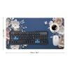 Floral Large Mouse Pad 16"30" inch Extended Gaming Mousepad Desk Mat Long Computer Keyboard Non-Slip Base Stitched Edges for Home Office Work view 2