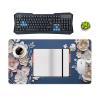 Floral Large Mouse Pad 16"30" inch Extended Gaming Mousepad Desk Mat Long Computer Keyboard Non-Slip Base Stitched Edges for Home Office Work view 4