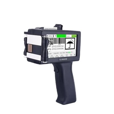 SHIHUANI 12.7mm Portable Wireless Handheld Thermal Inkjet Printer for QR Barcode Image Batch Number Logo(with Black Ink*2,UK)