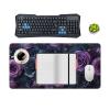 Floral Large Mouse Pad 12"24" inch Extended Gaming Mousepad Desk Mat Long Computer Keyboard Non-Slip Base Stitched Edges for Home Office Work view 4