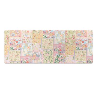 Pink Floral Large Mouse Pad 12"32" inch Extended Gaming Mousepad Desk Mat Long Computer Keyboard Non-Slip Base Stitched Edges for Home Office Work