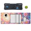 Floral Starry Sky Large Mouse Pad 12"32" inch Extended Gaming Mousepad Desk Mat Long Computer Keyboard Non-Slip Base Stitched Edges for Home Office Work view 4