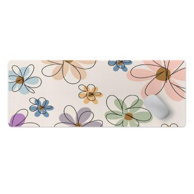 Floral Large Mouse Pad 12"32" inch Extended Gaming Mousepad Desk Mat Long Computer Keyboard Non-Slip Base Stitched Edges for Home Office Work