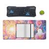 Floral Starry Sky Large Mouse Pad 16"36" inch Extended Gaming Mousepad Desk Mat Long Computer Keyboard Non-Slip Base Stitched Edges for Home Office Work view 4