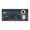 Floral Night Sky Large Mouse Pad 16"36" inch Extended Gaming Mousepad Desk Mat Long Computer Keyboard Non-Slip Base Stitched Edges for Home Office Work view 2