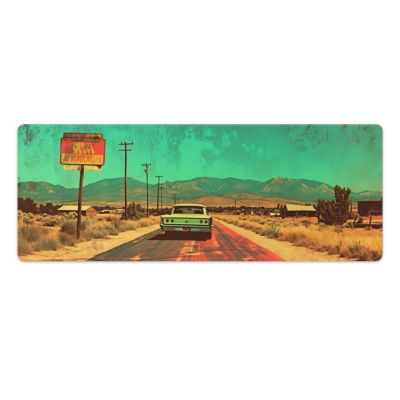 Retro Route Large Mouse Pad 12"32" inch Extended Gaming Mousepad Desk Mat Long Computer Keyboard Non-Slip Base Stitched Edges for Home Office Work