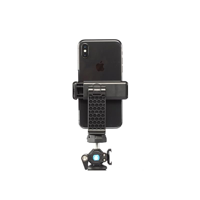Phone Tripod Mount ST-06S, Universal Smartphone Mount Adapter with 2 Cold Shoe, 360 Rotates Adjustable Cell Phone Clip Clamp Holder, Compatible with iPhone17/16/15, Samsung Galaxy Smartphones