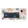 Floral Large Mouse Pad 16"36" inch Extended Gaming Mousepad Desk Mat Long Computer Keyboard Non-Slip Base Stitched Edges for Home Office Work view 2