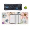 Floral Large Mouse Pad 16"36" inch Extended Gaming Mousepad Desk Mat Long Computer Keyboard Non-Slip Base Stitched Edges for Home Office Work view 4