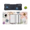 Floral Large Mouse Pad 12"24" inch Extended Gaming Mousepad Desk Mat Long Computer Keyboard Non-Slip Base Stitched Edges for Home Office Work view 4