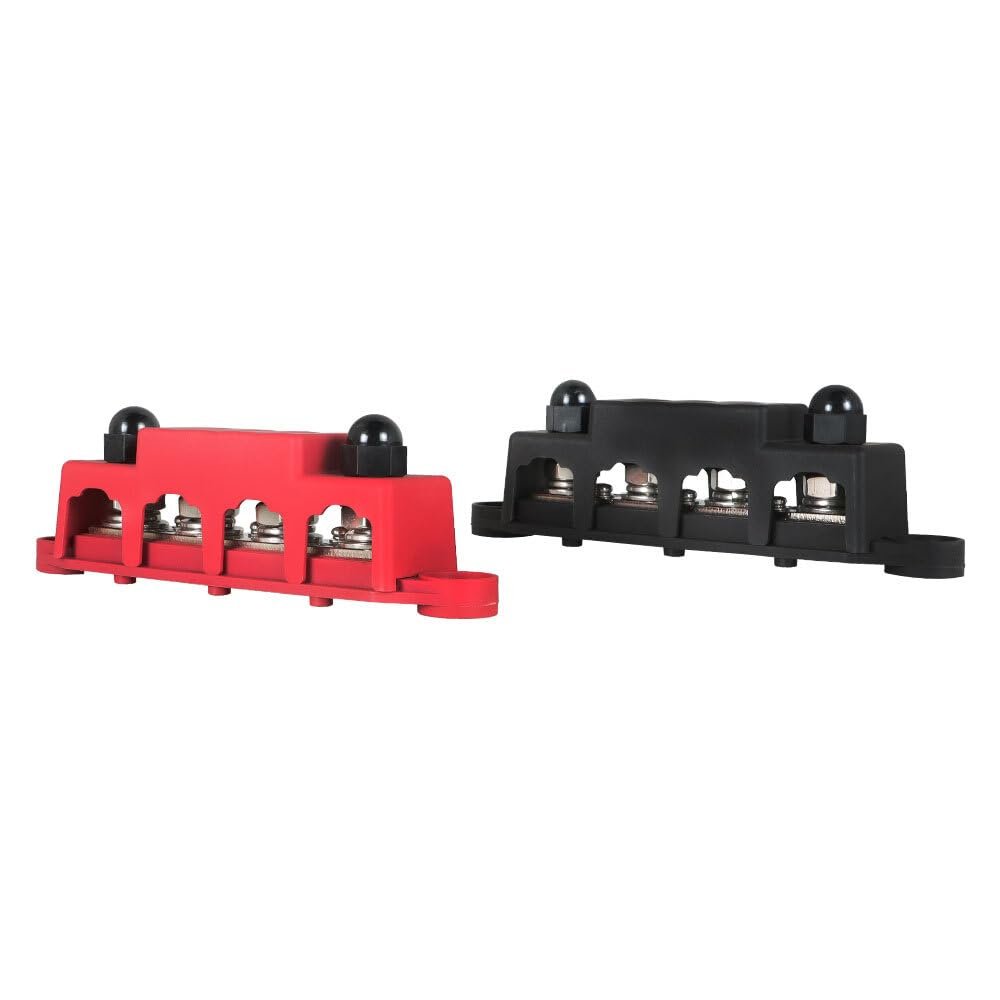 Genuine Unused 4 Post Busbar Bus Bar Power Distribution 12V 250A 5/16" Red & Black Pair Genuine OEM Replacement