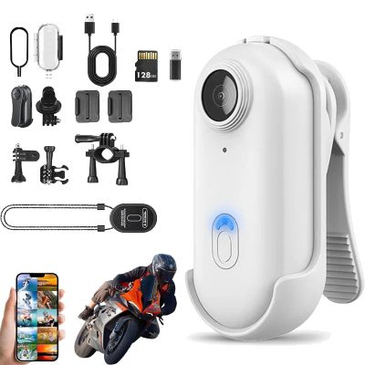 CXZASDELPA Treklon POV Camera, Treklon 4s Body Camera, 128G Waterproof Sports Cam for POV Capture, for Cycling, Pet Walking and Outdoors Activities (White-4K, 128g)