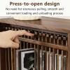 COYEUX Desktop CD Storage Rack, Wooden DVD Organizer Stand, Convenient Pop-Up Button, 19 CD Storage Capacity, for Home, Office, Music Room, Theatre Room view 2