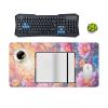Floral Starry Sky Large Mouse Pad 12"24" inch Extended Gaming Mousepad Desk Mat Long Computer Keyboard Non-Slip Base Stitched Edges for Home Office Work view 4