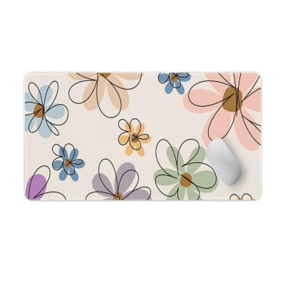 Floral Large Mouse Pad 16"30" inch Extended Gaming Mousepad Desk Mat Long Computer Keyboard Non-Slip Base Stitched Edges for Home Office Work