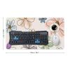 Floral Large Mouse Pad 16"30" inch Extended Gaming Mousepad Desk Mat Long Computer Keyboard Non-Slip Base Stitched Edges for Home Office Work view 2