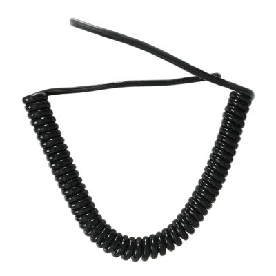 ACFFVBW Coiled Extension Cord, 8 Cores 24AWG Extension Network Cable Household Sensor Spiral Wire Black Telescopic Spring Cord(Strecth 9 Meter)