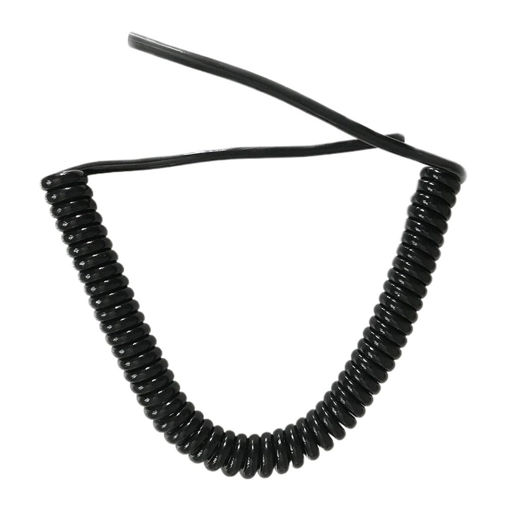 ACFFVBW Coiled Extension Cord, 8 Cores 24AWG Extension Network Cable Household Sensor Spiral Wire Black Telescopic Spring Cord(Strecth 9 Meter)