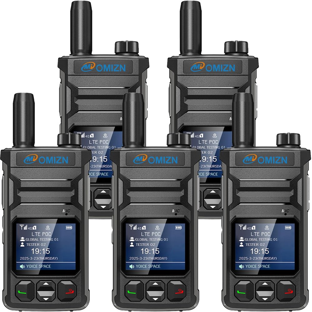 OMIZN T6 Ultra-Slim Walkie Talkie with Unlimited Range Over 4G LTE, AES-256 Encrypted Two Way Radio, Noise Reduction, IP65, Type-C Charging, Lifetime Free Use