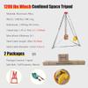 Aluminum Rescue Tripod Kit for Confined Spaces - Fall Protection & Lifting Equipment for Wells, Cellars, Tunnels - Ultimate Safety Gear for Emergency Rescues view 3