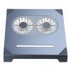 Boneruy Laptop Cooling Stand with Double Mute Fans Notebook Cooler Bracket Tablets Pad Holder Aluminum Alloy Rack Aluminum Alloy for Bed and Sofa for Lap Adjustable for Desk Vertical view 4