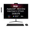 acer Aspire 27 All-in-One Desktop, 27" IPS FHD Display, AMD Ryzen 7 5825U (Ryzen 7 5000 Series), 32GB DDR4, 2TB SSD, Wi-Fi 6E, Webcam, Bluetooth 5.3, Windows 11 Home, with DKZ USB Port Expander view 1