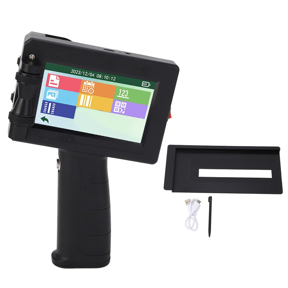 Fafeicy Portable Inkjet Printer with 4.3 Inch LED Touch Screen Inkjet Label Printer Production Date Time Batch Number