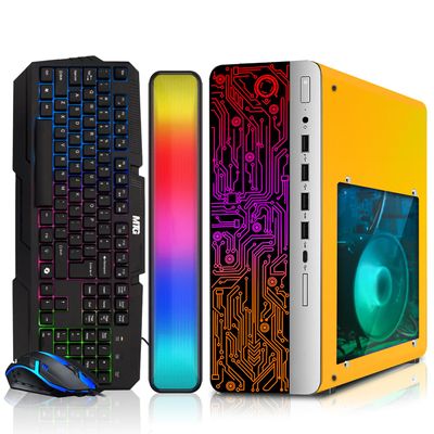 HP Desktop Computer PC Lambo AMD A10-9700, 16GB RAM, 1TB SSD, RGB KBM with AI Copilot, WiFi, RGB Soundbar, Windows 11 (Renewed)
