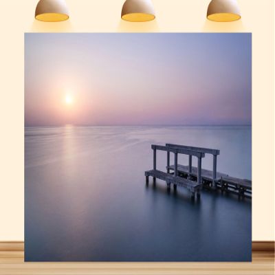 10X7ft Fabric Beach Boardwalk Backdrop Photography Vacation Seaside Beachwalk Holiday Sea Cityscape Background Coast Supplies Party Decorations Photo Studio Props