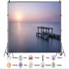 10X7ft Fabric Beach Boardwalk Backdrop Photography Vacation Seaside Beachwalk Holiday Sea Cityscape Background Coast Supplies Party Decorations Photo Studio Props view 2