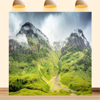 10X5ft Fabric Alps Mountains Backdrop Panoramic Cloudy Peaks European Nature Scenery Dolomites Swiss Mountains Background Outdoor Landscape Wedding Reception Party Decorations Photo Studio Props
