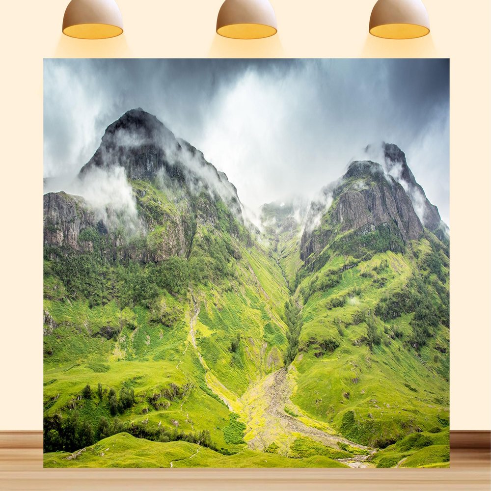 10X5ft Fabric Alps Mountains Backdrop Panoramic Cloudy Peaks European Nature Scenery Dolomites Swiss Mountains Background Outdoor Landscape Wedding Reception Party Decorations Photo Studio Props