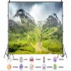 10X5ft Fabric Alps Mountains Backdrop Panoramic Cloudy Peaks European Nature Scenery Dolomites Swiss Mountains Background Outdoor Landscape Wedding Reception Party Decorations Photo Studio Props view 2
